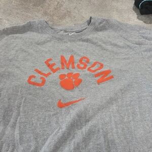 Nike Gray T-Shirt with Orange Clemson Logo